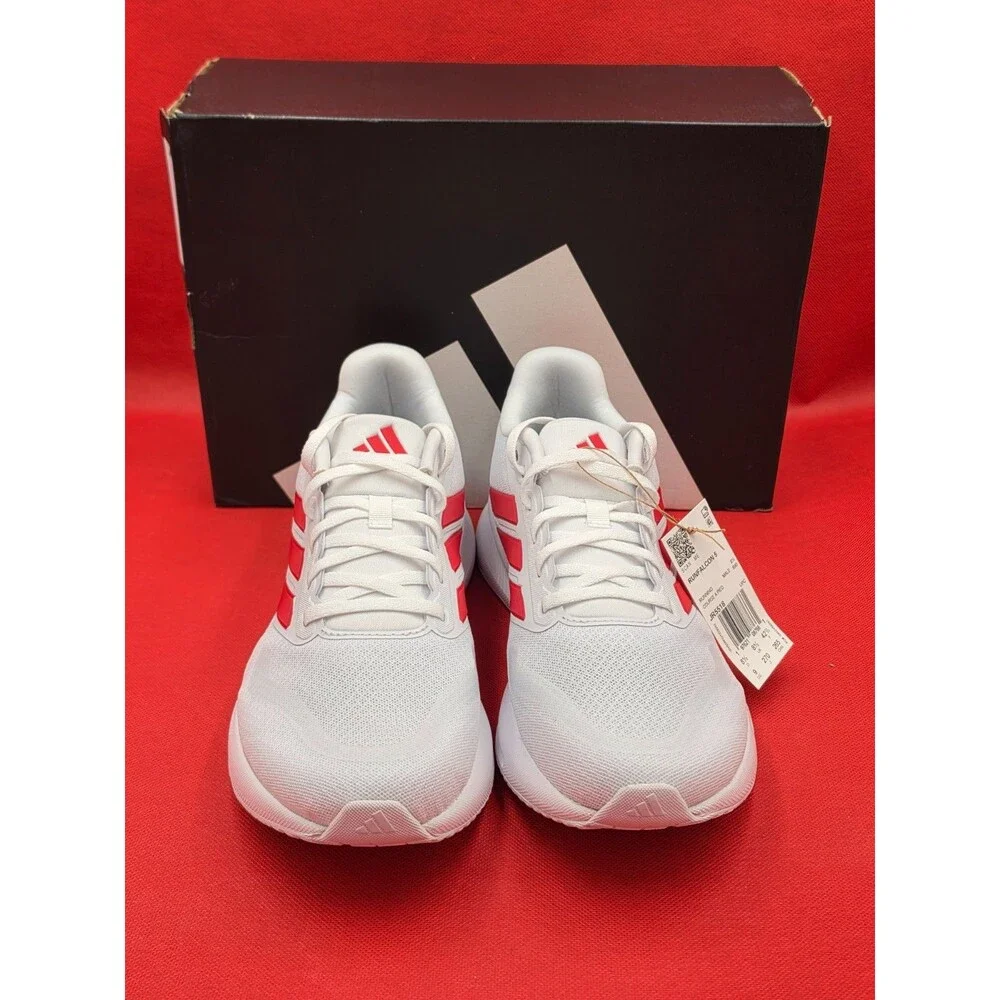 Adidas Runfalcon 5 White Better Scarlet Core Black Men’s 9 JR5518 NWT